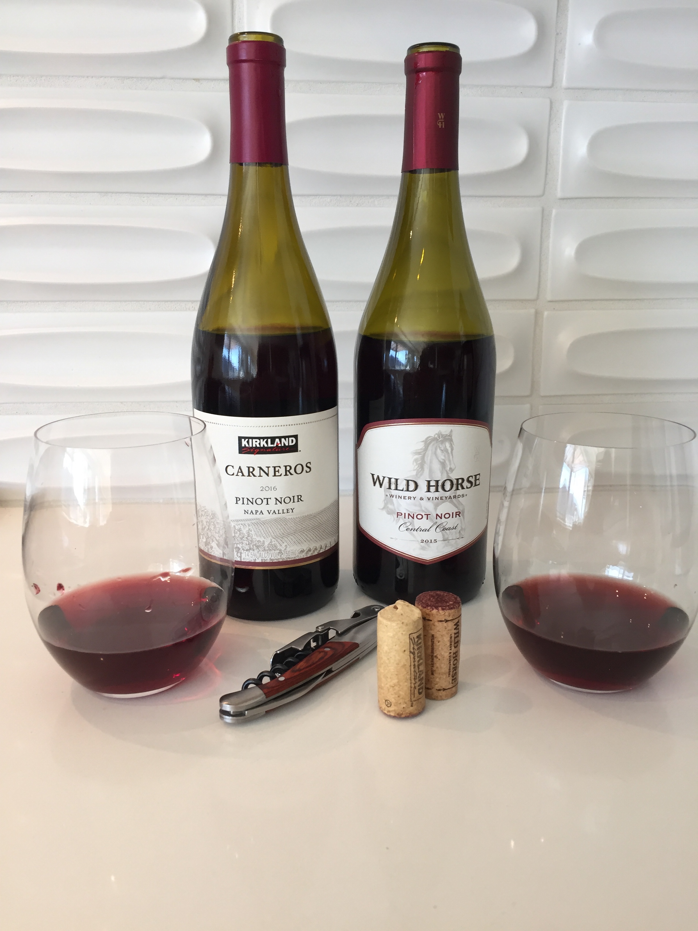 2016 Kirkland Signature Pinot Noir, Carneros, Napa Valley, California & 2015 Wild Horse Pinot Noir, Central Coast