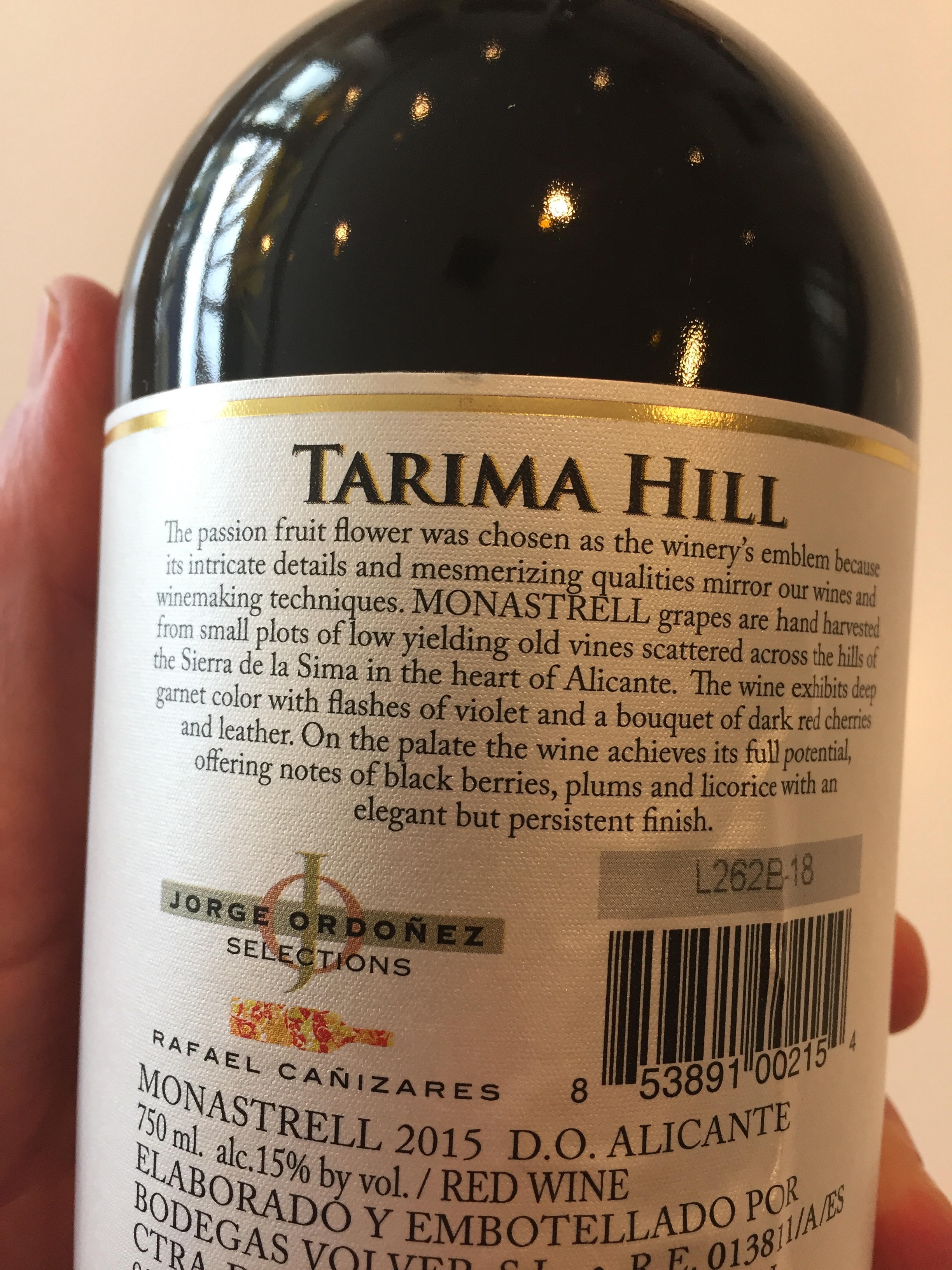 2015 Tarima Hill Monastrell, Alicante, Spain Label