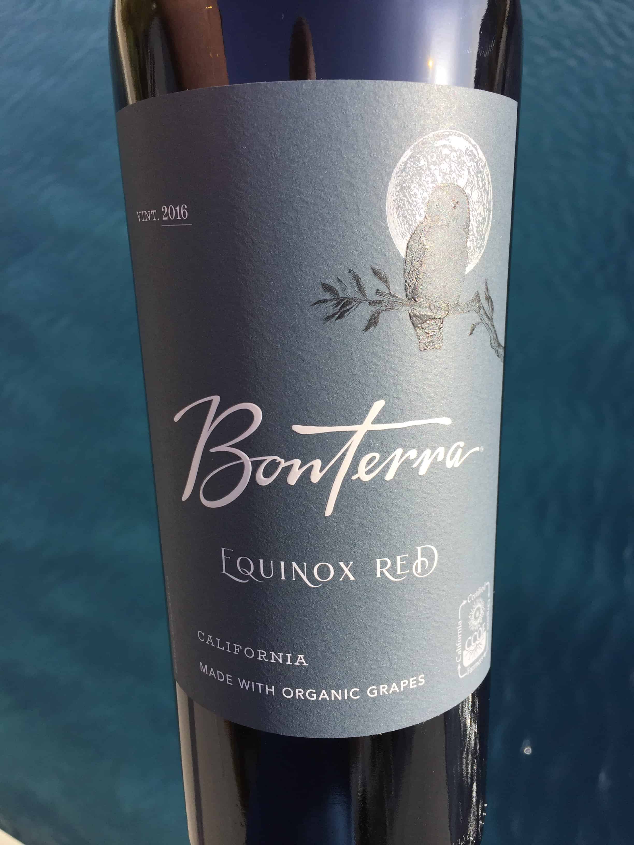 Front label of Bonterra 2015 Equinox Red Blend