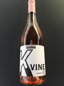 Front label of Kirkland Signature K Vine 2020 Rose from Costco