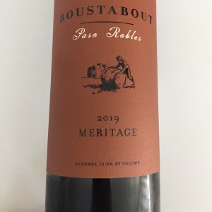Front label of 2019 Roustabout Paso Robles Meritage from Trader Joe's