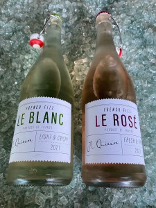 Bottles of 2021 J.L. Quinson Le Rosé French Fizz and 2021 J.L. Quinson Le Blanc French Fizz