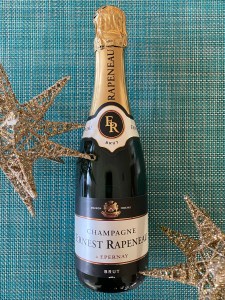 Front label of bottle of Ernest Rapeneau Champagne Brut ($9.99@Trader Joe's, California)
