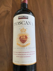 Front label of 2020 Kirkland Signature Toscana IGT, Italy ($13.99 @Costco; California - Product #1181768)