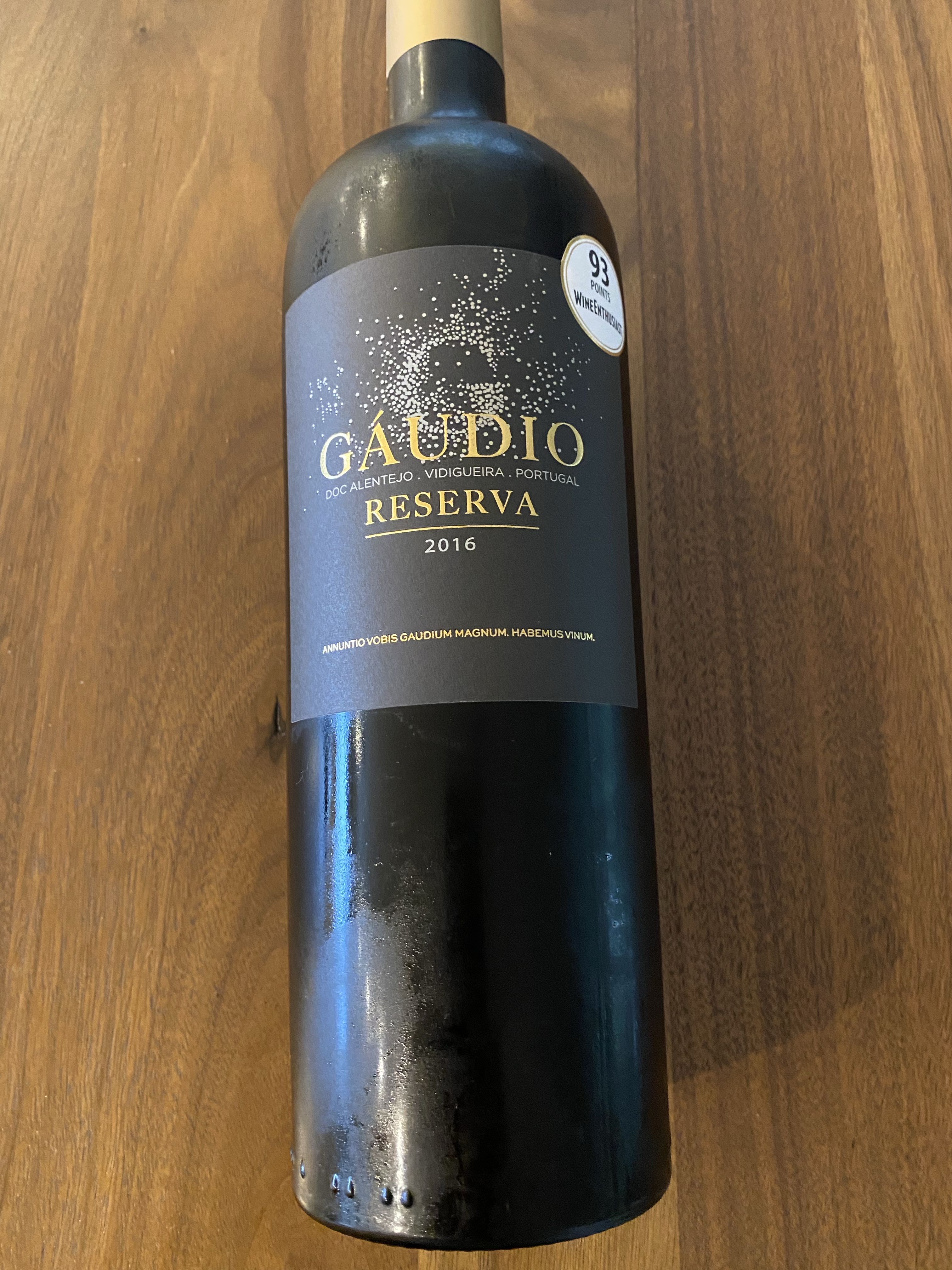 Front label of the f2016 Gaudio Reserva Red Blend, Alentejo, Portugal - just $8.79 at our local Costco