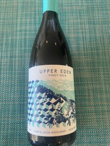 Front label of the 2021 Upper Eden Pinot Noir, Santa Lucia Highlands, California