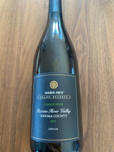 Front label of 2022  Trader Joe's Grand Reserve Chardonnay Lot #128, Russian River Valley