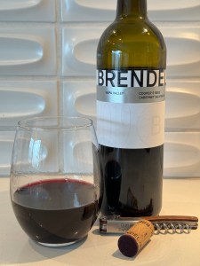 Bottle and glass of 2019 Brendel Cooper's Reed Cabernet Sauvignon