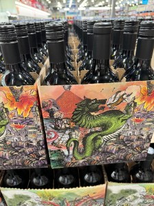 Costco store display of the 2020 Rabble Red Blend.