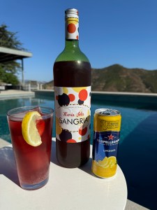 Maria Jola (Red) Sangria bottle and glass