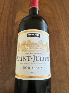 Front label of 2021 Kirkland Signature Saint-Julien, Bordeaux, France