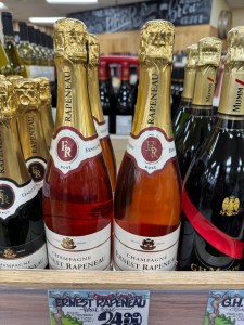 Trader Joe's store display of Ernest Rapeneau Champagne Brut Rosé
