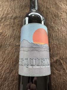 Front label of 2020 Requiem Syrah/Merlot